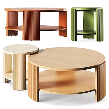 Modern Josie Coffee Table Set 3D model image 1 