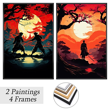 Art Set with Multiple Frames 3D model image 1 