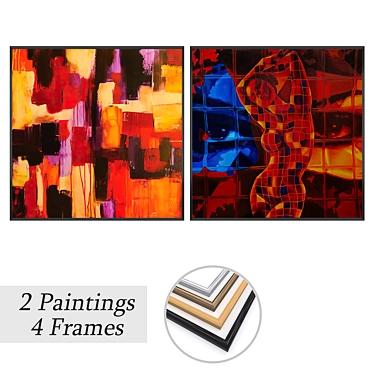 Artwork Set with Multiple Frames 3D model image 1 