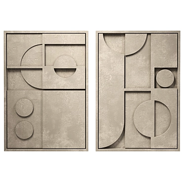 Sculpted Shape Relief Set 3D model image 1 