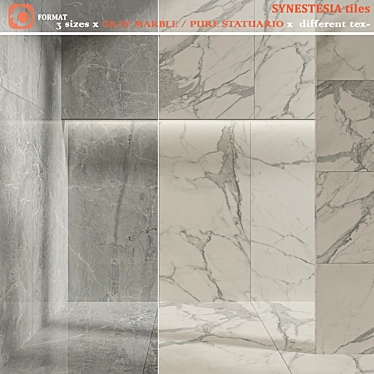 SYNESTESIA pure statuario / gray marble tiles