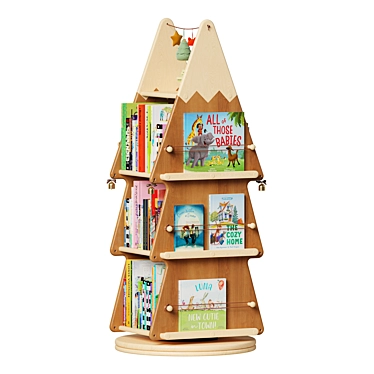  Wooden Tree Bookshelf Display Stand 3D model image 1 