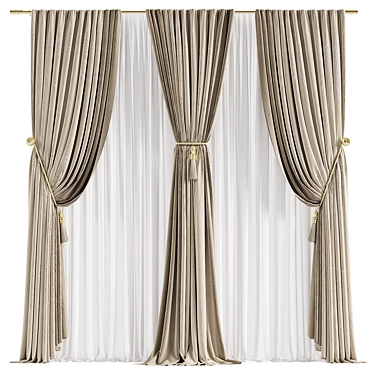 Elegant Curtain #052 3D model image 1 