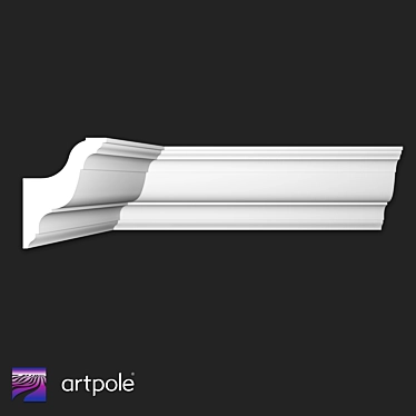 Elegant Gypsum Light Cornice 3D model image 1 