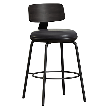  Martino 65cm Full Black Bar Stool 3D model image 1 