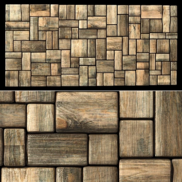 High Resolution Wood Texture Panel 3D model image 1 