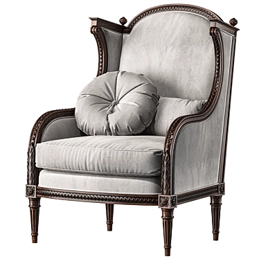 French Art Armchair Elegance 3D model image 1 