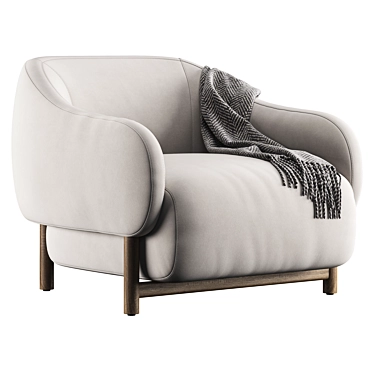 Stylish Audrey Leather Armchair 3D model image 1 