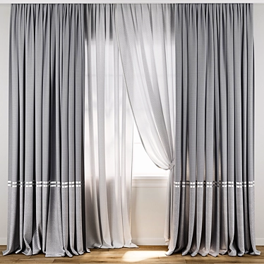 Multi-Format Textured Curtain Model 3D model image 1 