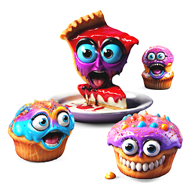  Monster Cake Figurines 3D model image 1 