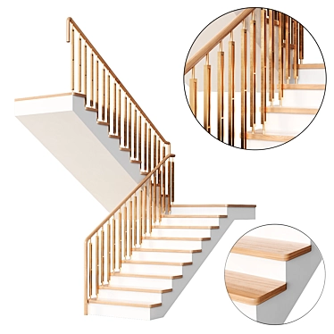 Modern Staircase 22, Obj File 3D model image 1 