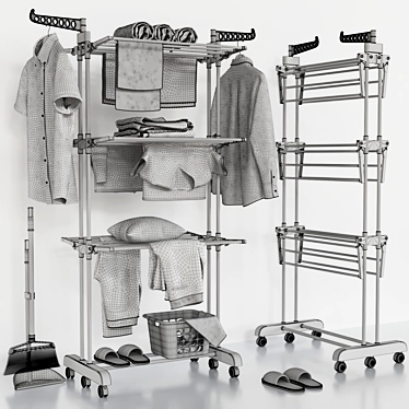  Maximized Clothes Drying Rack Stand 3D model image 1 