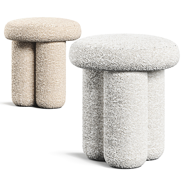 Big Foot Sheepskin Stool Design 3D model image 1 