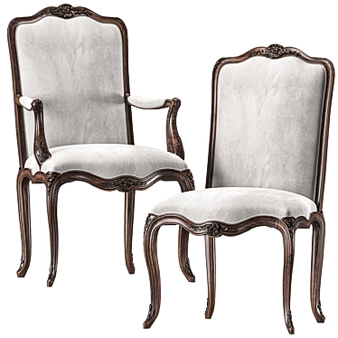 Elegant Louis Chair Art 245 3D model image 1 