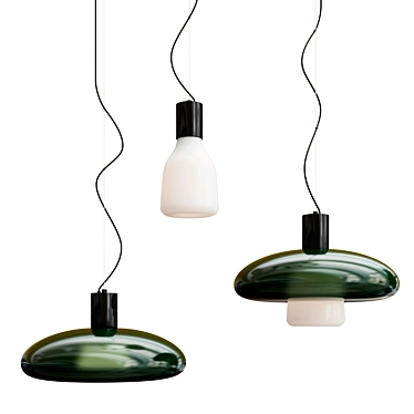 Elegant Acquerelli Glass Suspension Lamp 3D model image 1 