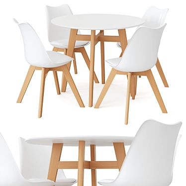 Fran-4 Chair + Target Round Table 3D model image 1 