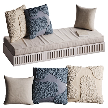 Sappa Wool-Trimmed Cotton Cushion Set 3D model image 1 