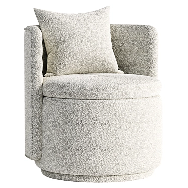 Modern Beige Swivel Chair 3D model image 1 