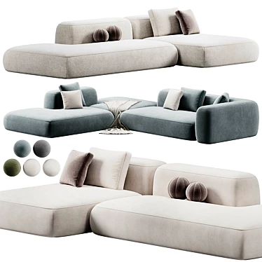 LAVSIT Modular Sofa Leman: Stylish and Functional 3D model image 1 