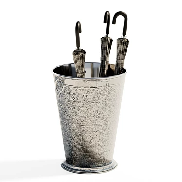 Vintage Nickel Umbrella Stand 튼Large 3D model image 1 