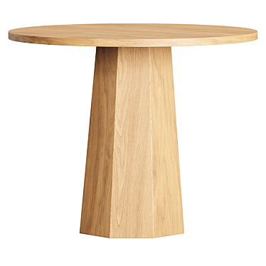 Sustainable Oak Round Dining Table 3D model image 1 