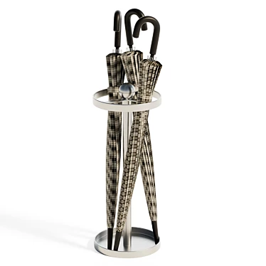 Stylish Steel Umbrella Holder Stand 3D model image 1 