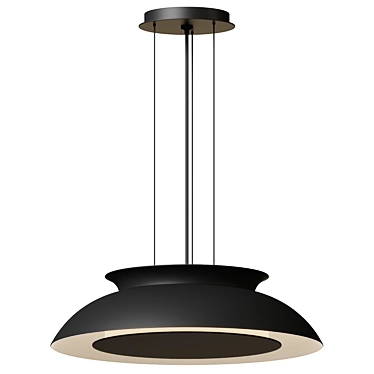 Eclipse Ring Pendant Light Black 3D model image 1 