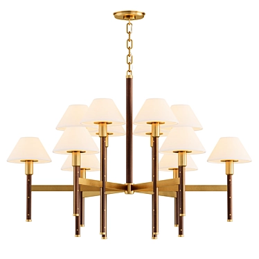 Riveted Wood Tiered Chandelier 3D model image 1 