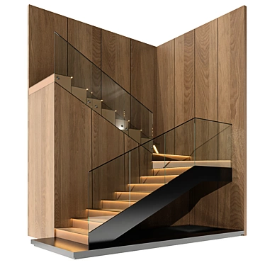 320cm Modern Stairway Design 3D model image 1 