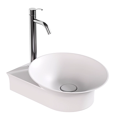 56cm Wall-Mounted Sink RS3869 3D model image 1 