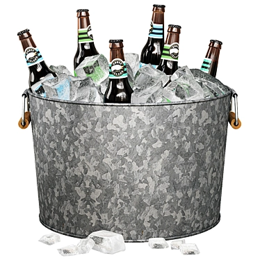 Galvanized Beverage Tub 3D model image 1 