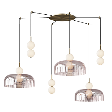 Modern Echo Glass Pendant Chandelier 3D model image 1 