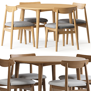 Nordic Modern Dining Set 2014 3D model image 1 