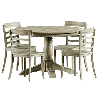 Owen Round Table & Liam Chair 3D model image 1 