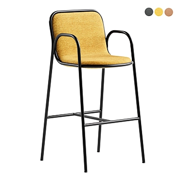 Modern Multimaterial Barstool with Corona Render 3D model image 1 