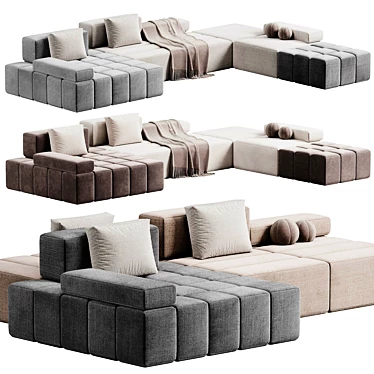 Contemporary Tetris Sofa Design 3D model image 1 