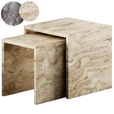 Blomus Varu Marble Side Tables 3D model image 1 