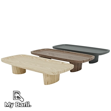 Japanese Minimalist Oak Coffee Table 3D model image 1 