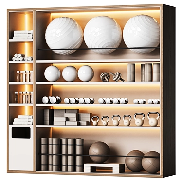 Sport Equipment Wall Rack Gym 3D model image 1 