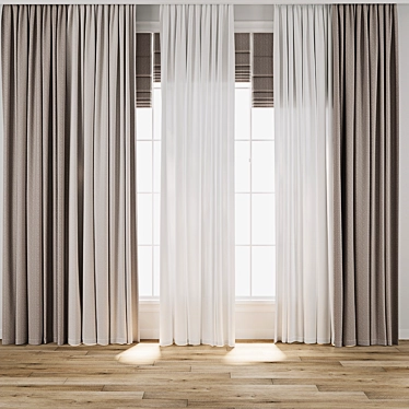 Textured 3D Curtain Model Bundle 3D model image 1 