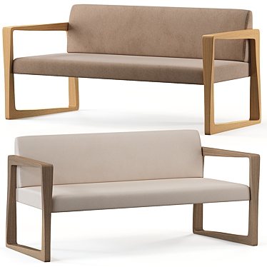 Modern Chic Two-Seat Sofa 3D model image 1 