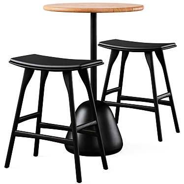 Elegant Bar Table & Stool 3D model image 1 