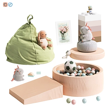 Kids Room Toy Decor Set 3D model image 1 