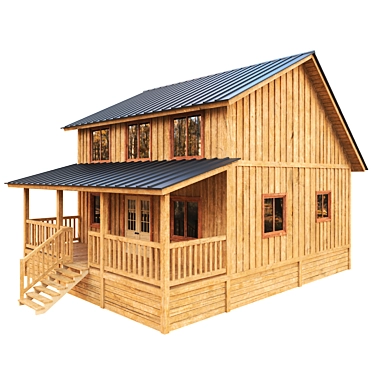 Rustic Forest Cabin Model 3D model image 1 