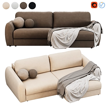 Biani Corner Sofa Set, Versatile Materials 3D model image 1 