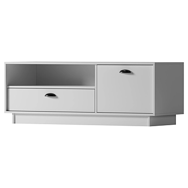 Modern White TV Stand Cabinet 3D model image 1 