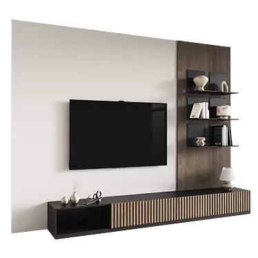 Minimalist TV Wall Unit 104 3D model image 1 