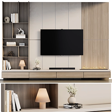 Modern TV Wall Collection Luxury 3D model image 1 