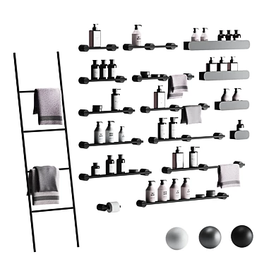 Tezza Bathroom Accessory Set 3 Variations 3D model image 1 