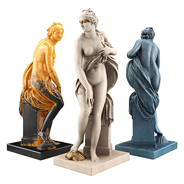 Elegant Venus Waves Sculpture 3D model image 1 